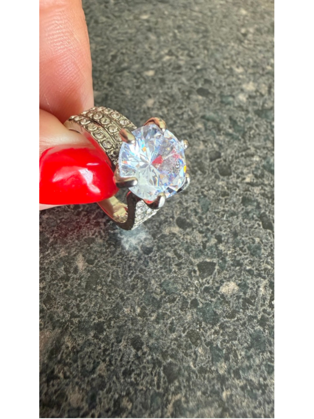 Women's Unbranded Silver and Clear Rhinestone Ring, One Size 8 - Picture 7 of 7